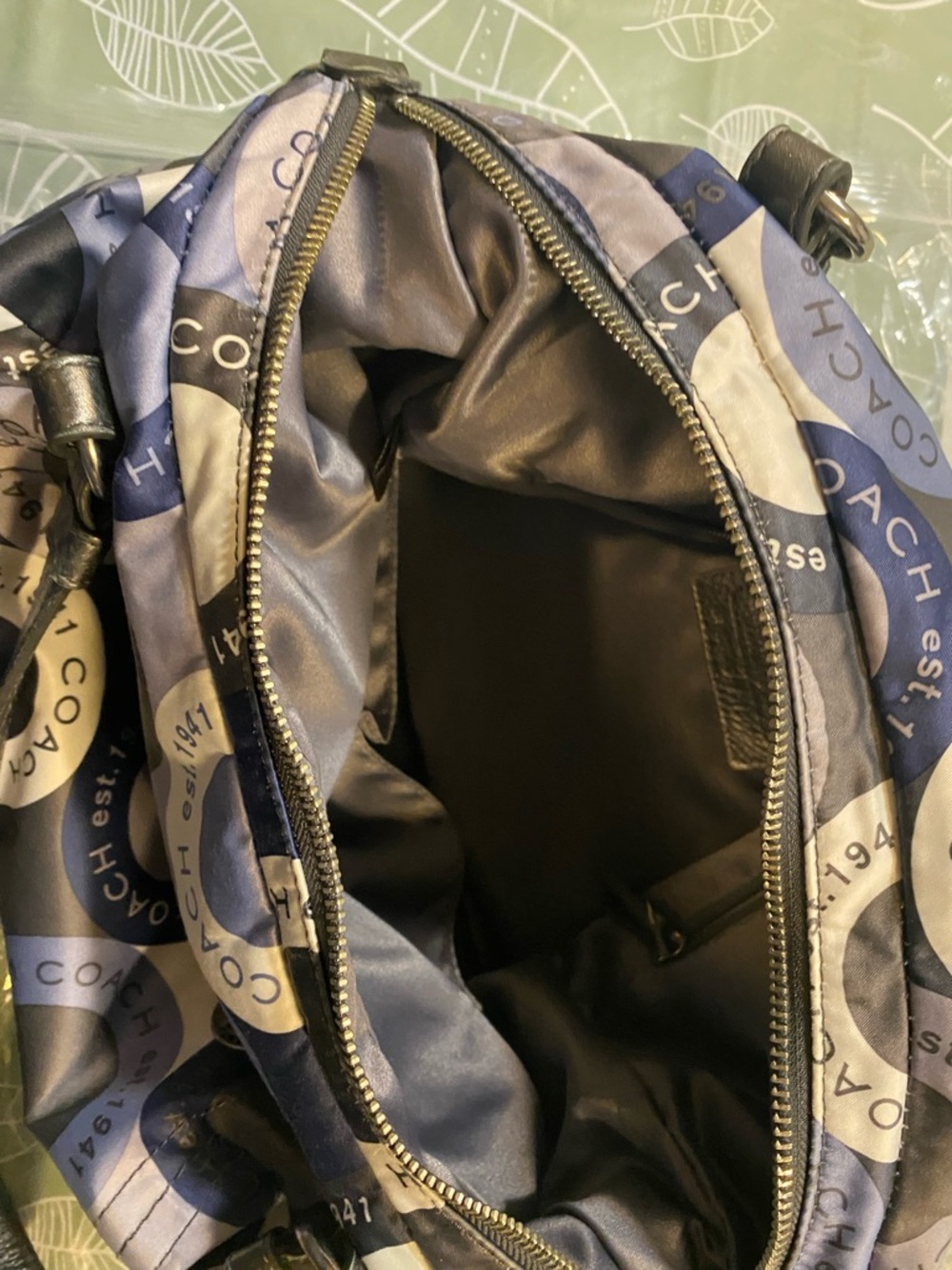 Coach Navy and Gray Signature Circle Crossbody Shoulder Bag - Picture 9 of 13